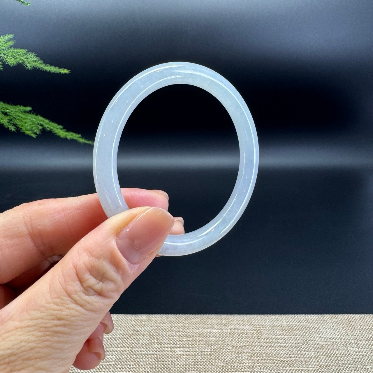 Genuine Burmese Icy Jade Jadeite Bangle Bracelet ( 51.7mm )