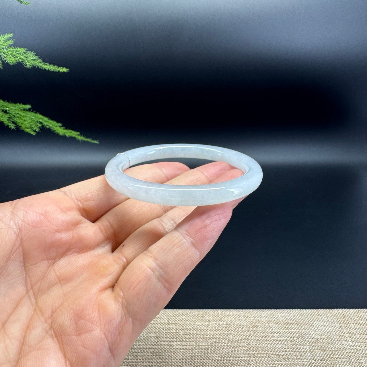 Genuine Burmese Icy Jade Jadeite Bangle Bracelet ( 51.7mm )