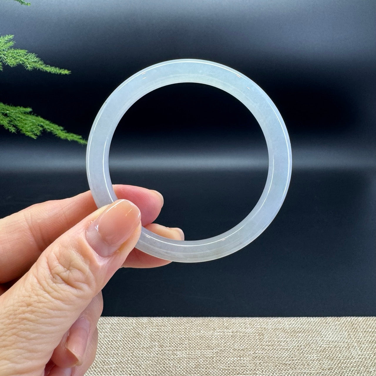 Genuine Burmese Icy Jade Jadeite Bangle Bracelet ( 51.7mm )