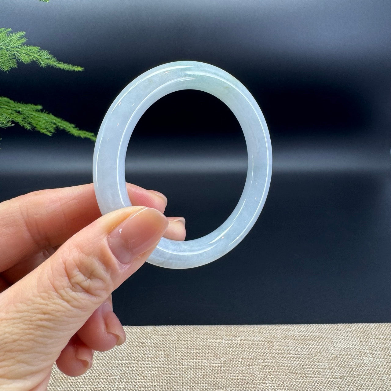 Genuine Burmese Icy Green Jade Jadeite Bangle Bracelet (52.7mm)