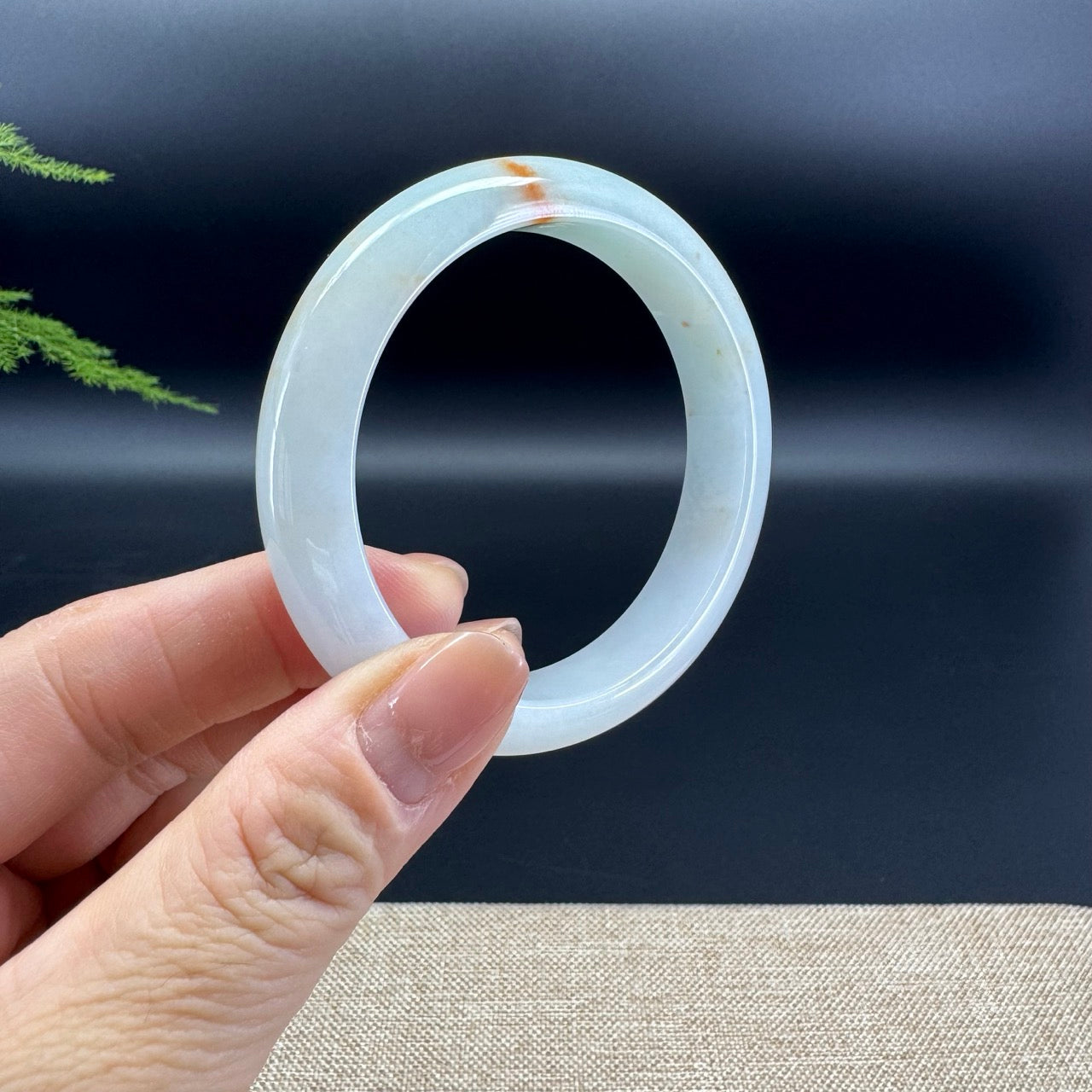 Genuine Burmese Apple Green Jade Jadeite Bangle Bracelet ( 53.4mm )