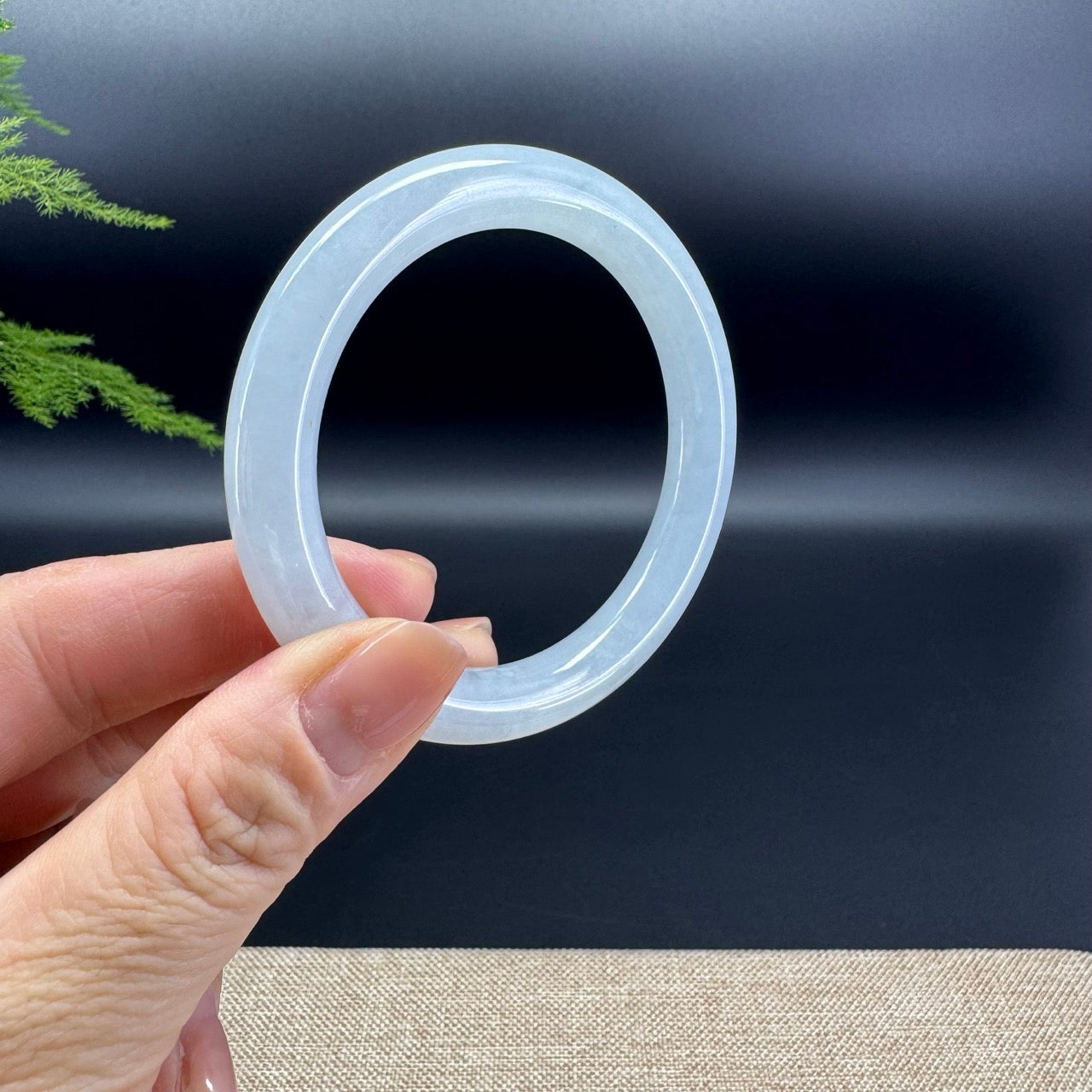 Genuine Burmese Icy Green Jade Jadeite Bangle Bracelet (53.2mm)