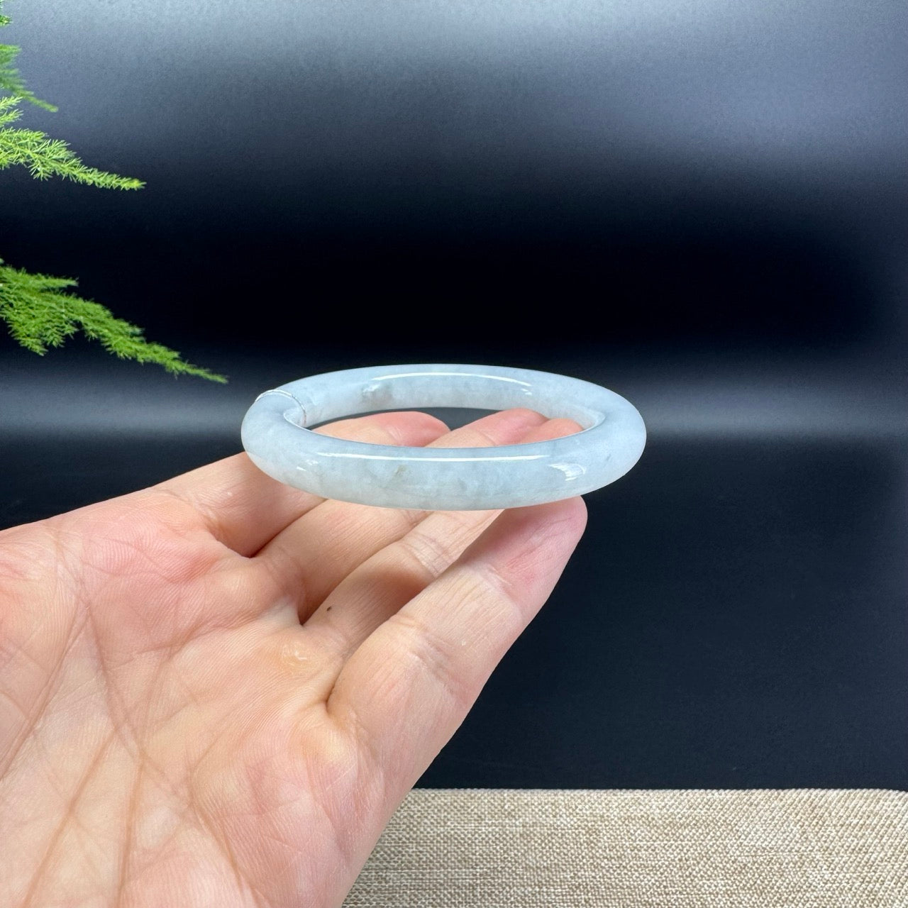 Genuine Burmese Icy Green Jade Jadeite Bangle Bracelet (53.2mm)