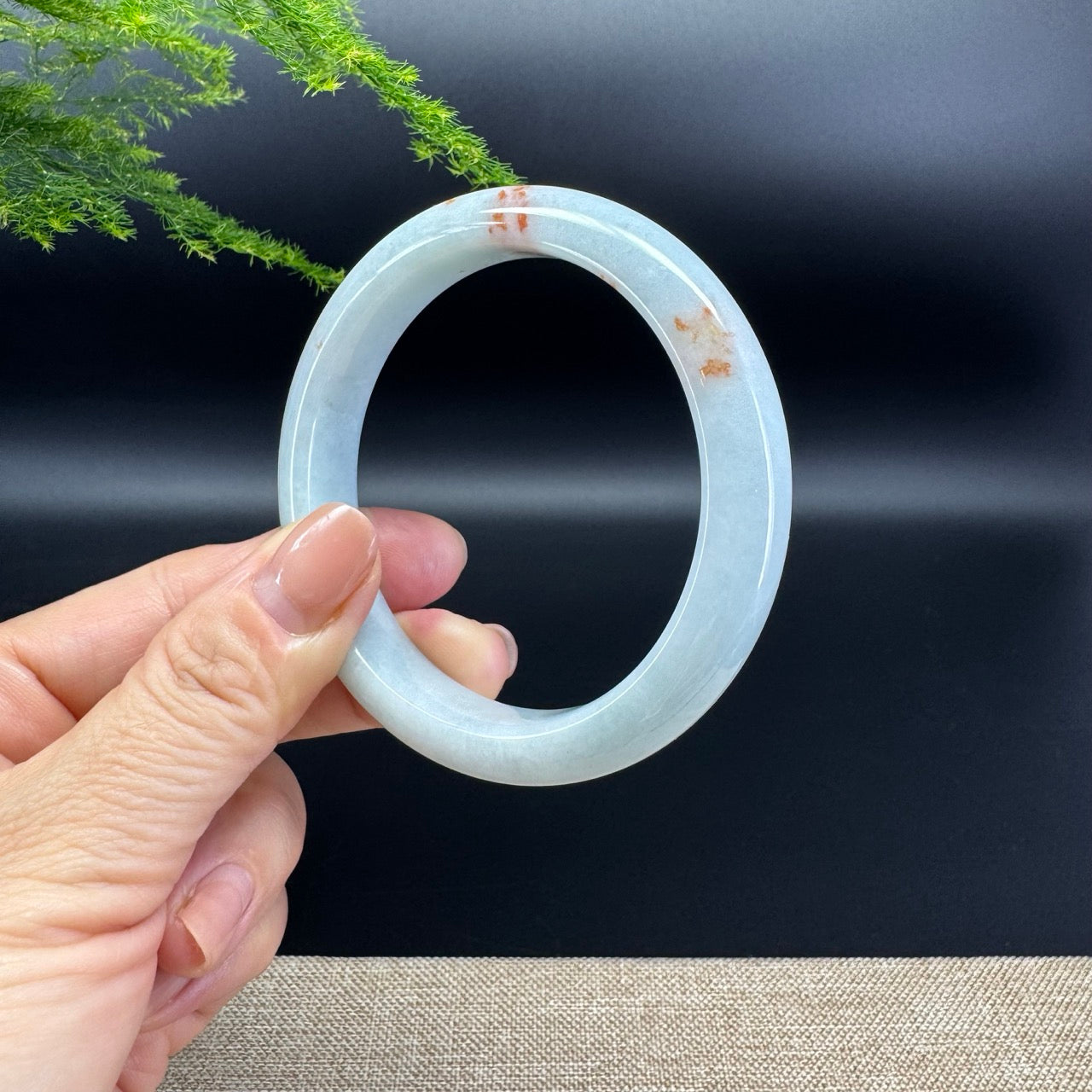 Genuine Burmese Yellow Green Jade Jadeite Bangle Bracelet ( 57.6mm )