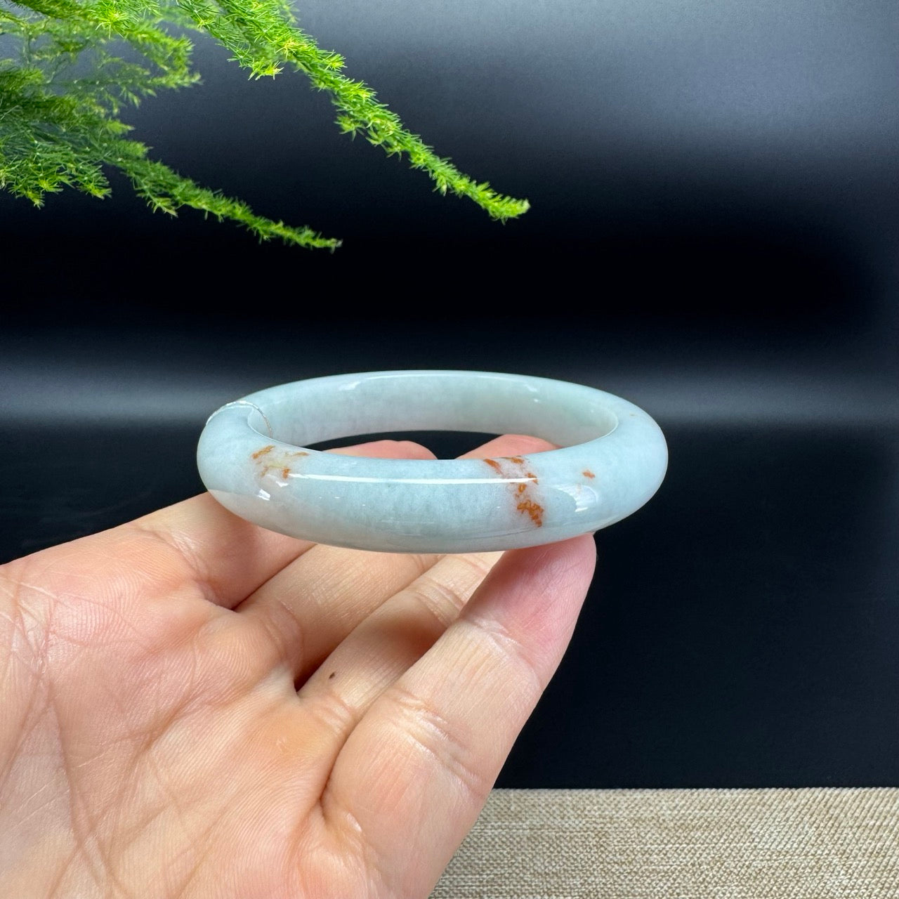 Genuine Burmese Yellow Green Jade Jadeite Bangle Bracelet ( 57.6mm )