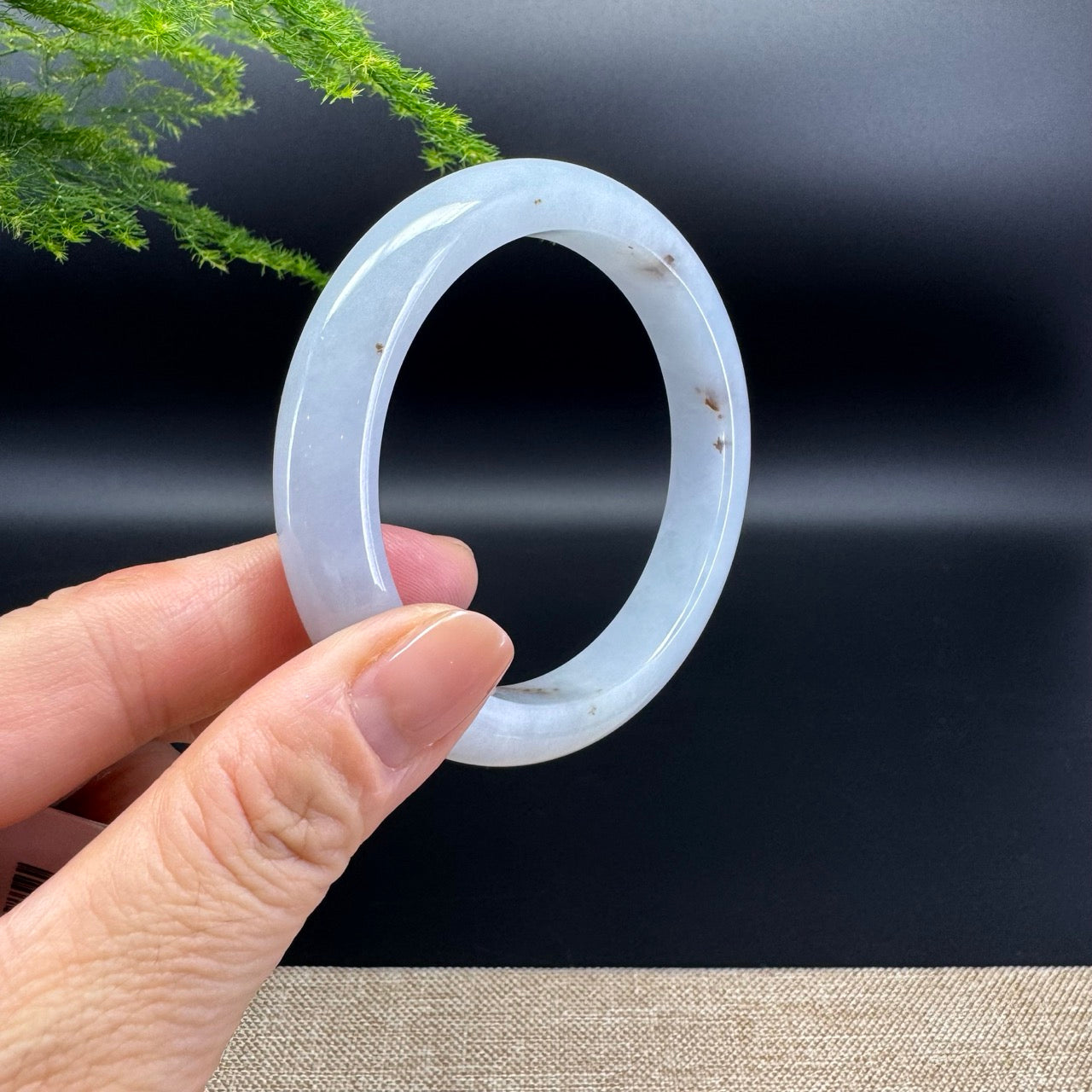 Genuine Burmese Icy Lavender Jade Jadeite Bangle Bracelet ( 57.2mm )