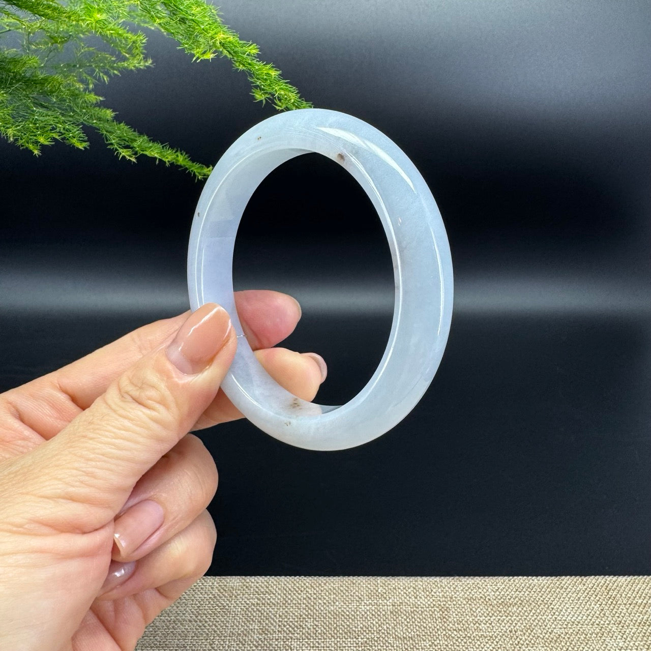 Genuine Burmese Icy Lavender Jade Jadeite Bangle Bracelet ( 57.2mm )