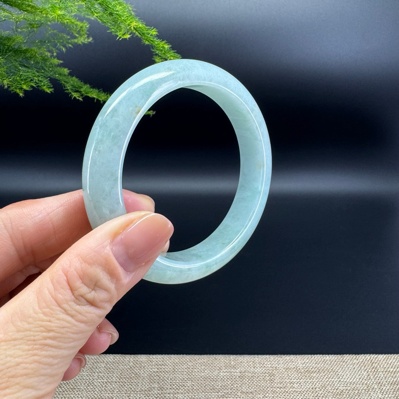 Genuine Burmese  Apple Green Jade Jadeite Bangle Bracelet ( 57mm )