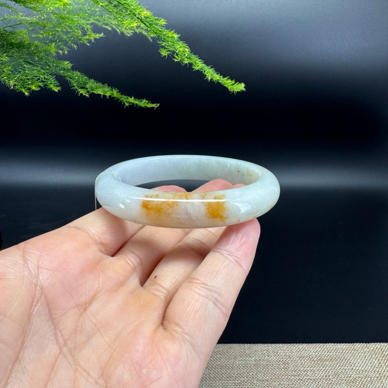 Genuine Burmese Green Jade Jadeite Bangle Bracelet ( 57.4mm )