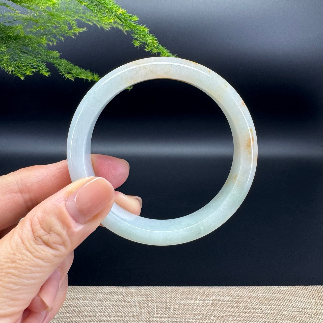 Genuine Burmese Green Jade Jadeite Bangle Bracelet ( 57.4mm )