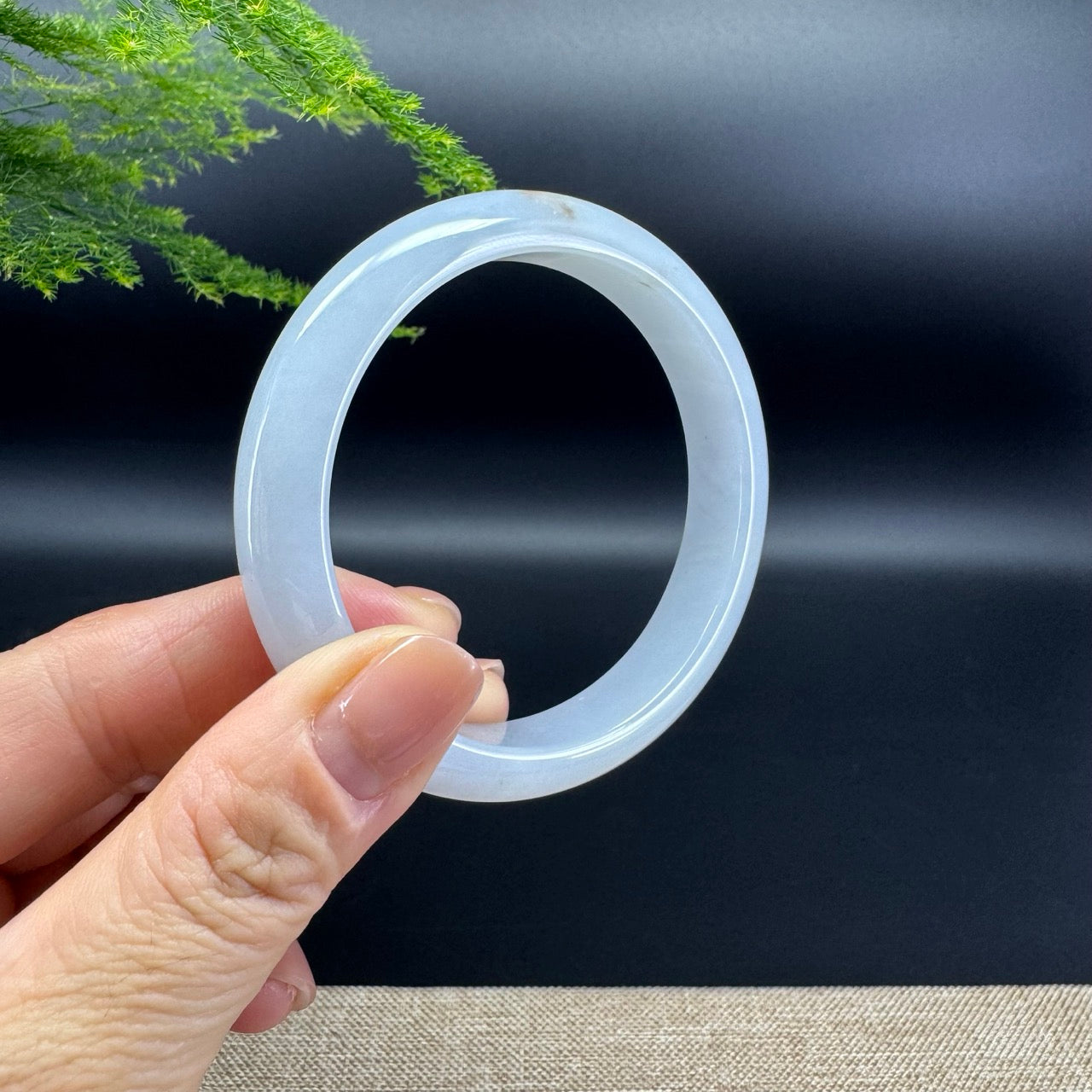 Genuine Burmese Lavender Green Jade Jadeite Bangle Bracelet ( 57mm )