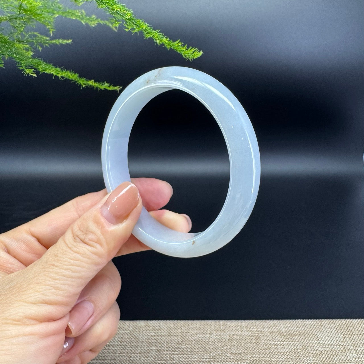 Genuine Burmese Icy Green Jade Jadeite Bangle Bracelet ( 56.9mm )