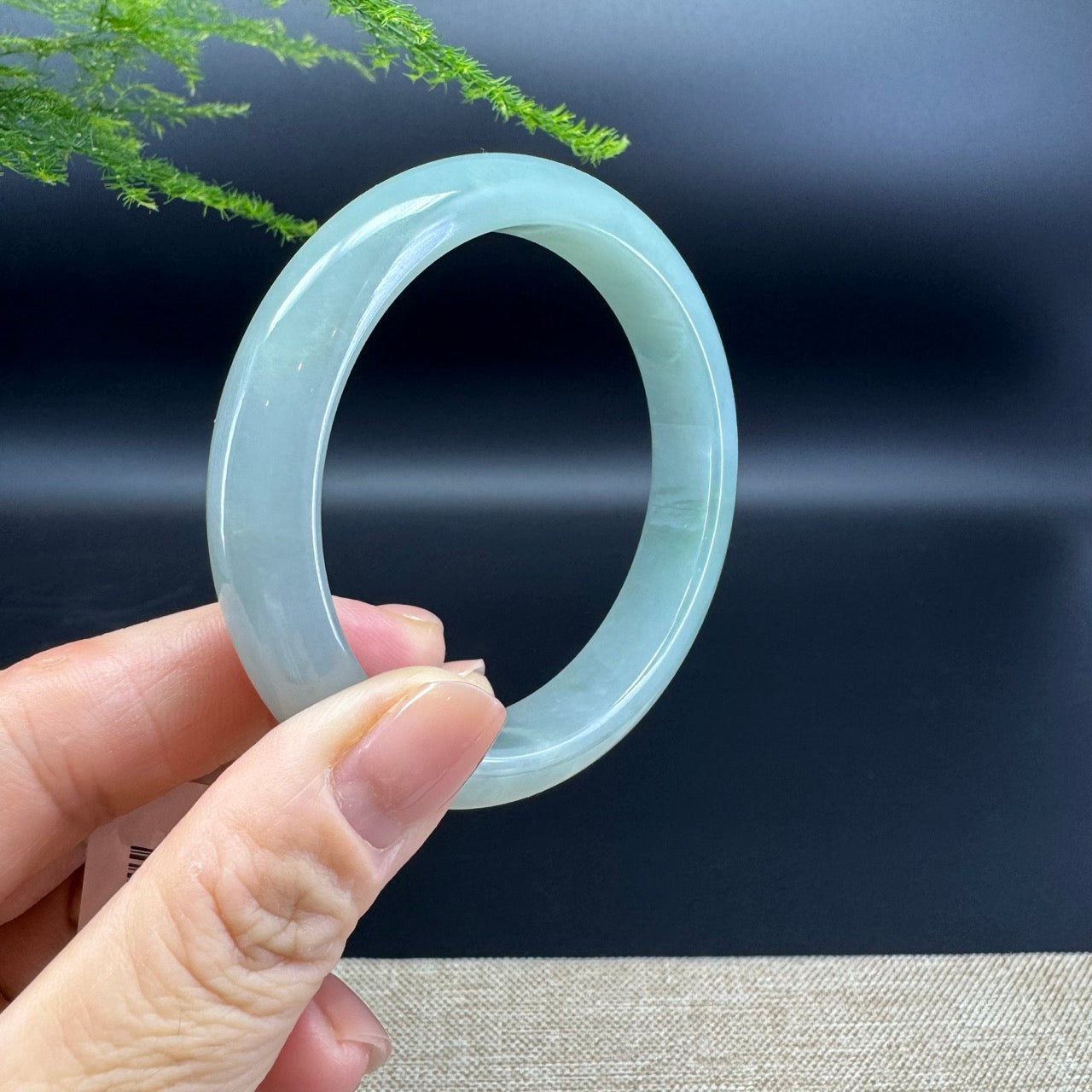 Genuine Burmese Matcha Green Jade Jadeite Bangle Bracelet ( 57.5mm )
