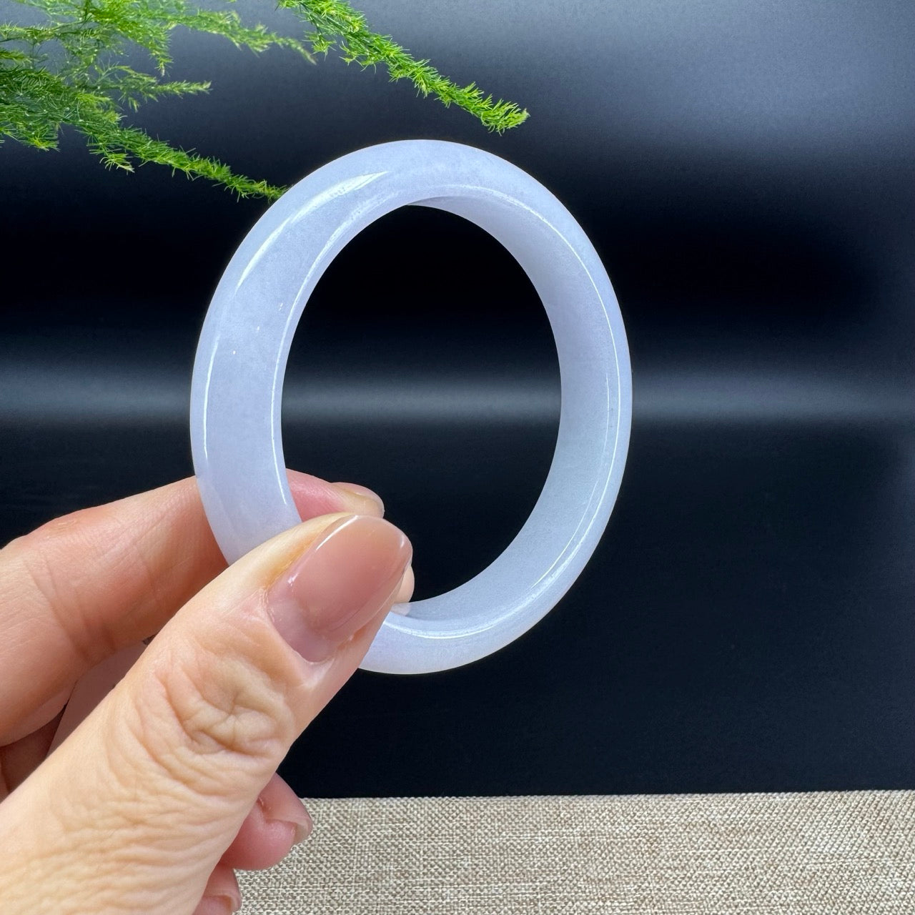 Genuine Burmese Lavender Jade Jadeite Bangle Bracelet ( 57.8mm )