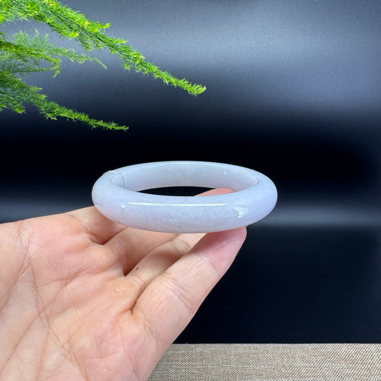 Genuine Burmese Lavender Jade Jadeite Bangle Bracelet (56.8mm)