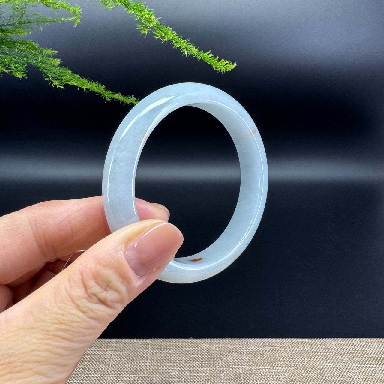 Genuine Burmese Icy Green Jade Jadeite Bangle Bracelet ( 56mm )