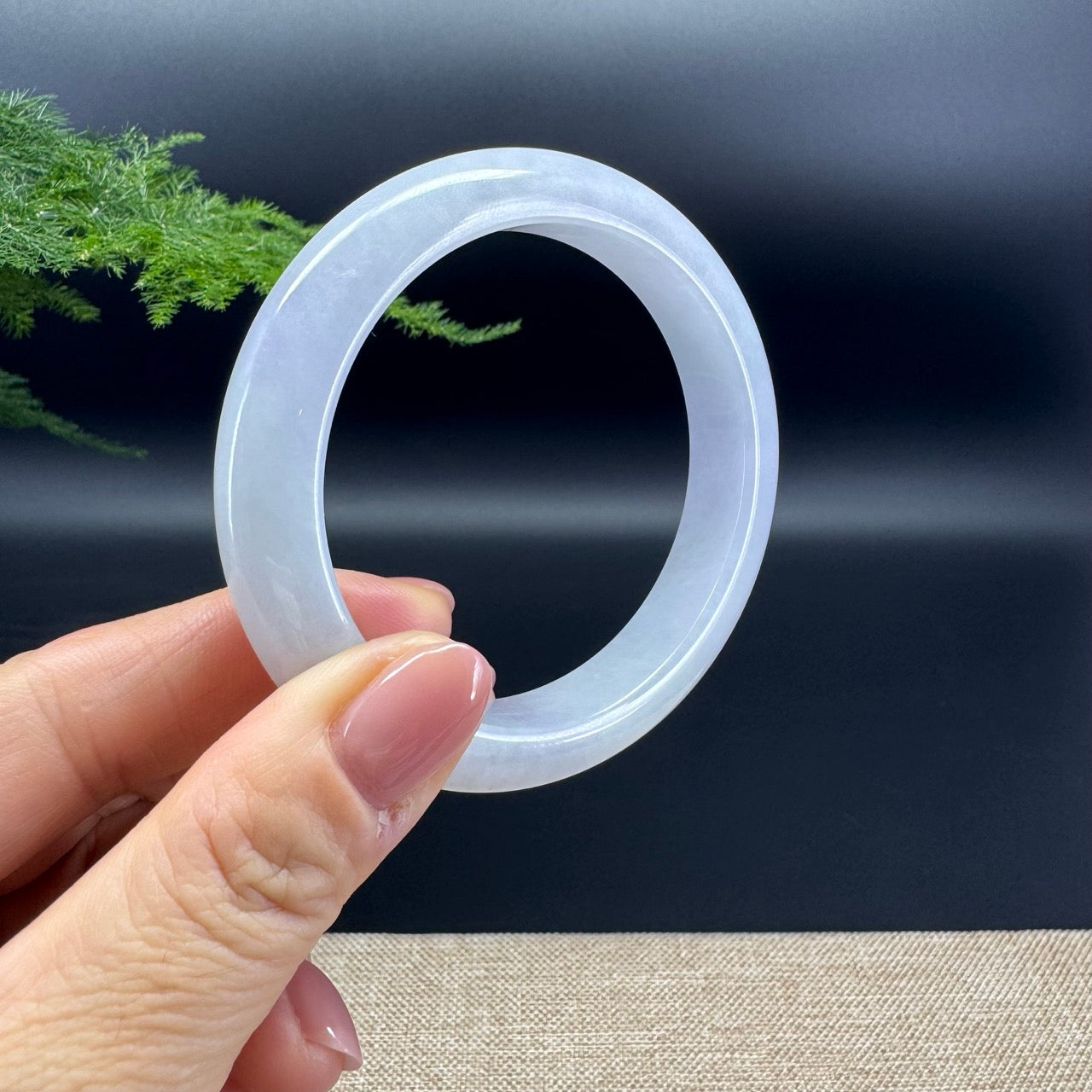 Genuine Burmese Lavender Jade Jadeite Bangle Bracelet (56.3mm)