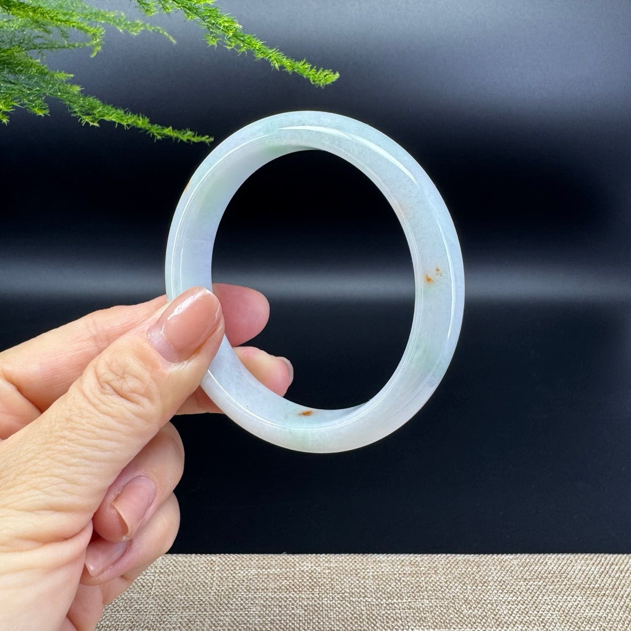 Genuine Burmese Icy Green Jade Jadeite Bangle Bracelet ( 56.9mm )
