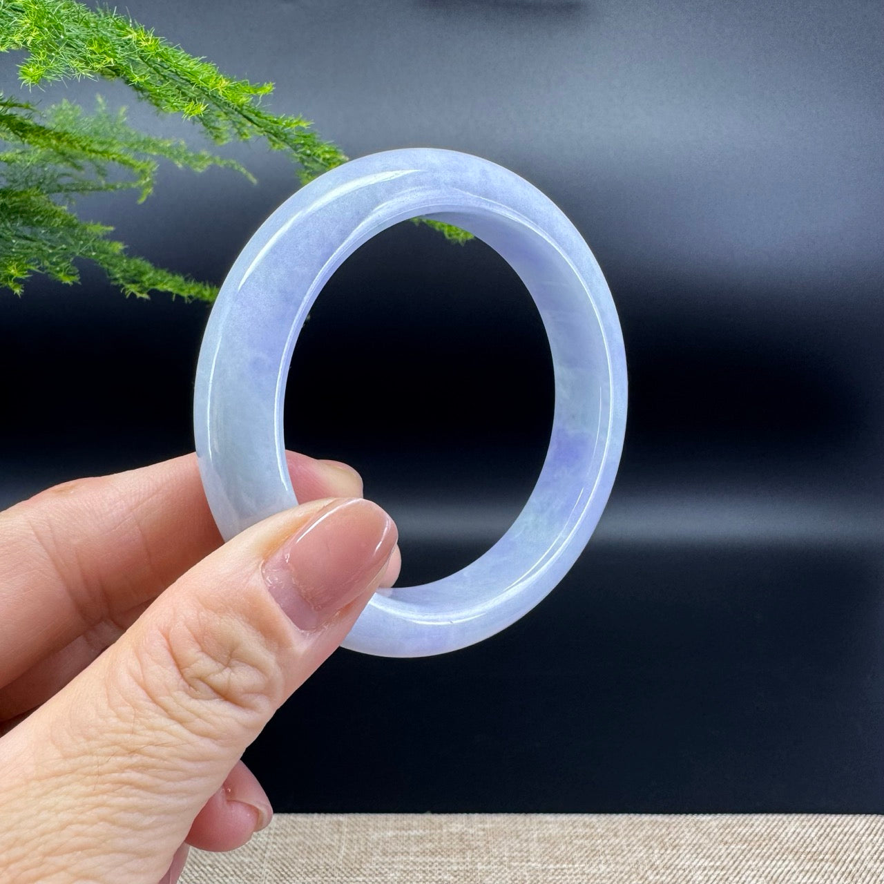 Genuine Burmese Lavender Jade Jadeite Bangle Bracelet (56.9mm)