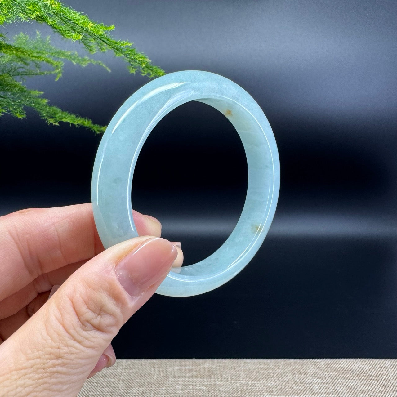 Genuine Burmese Green Jade Jadeite Bangle Bracelet ( 56mm )