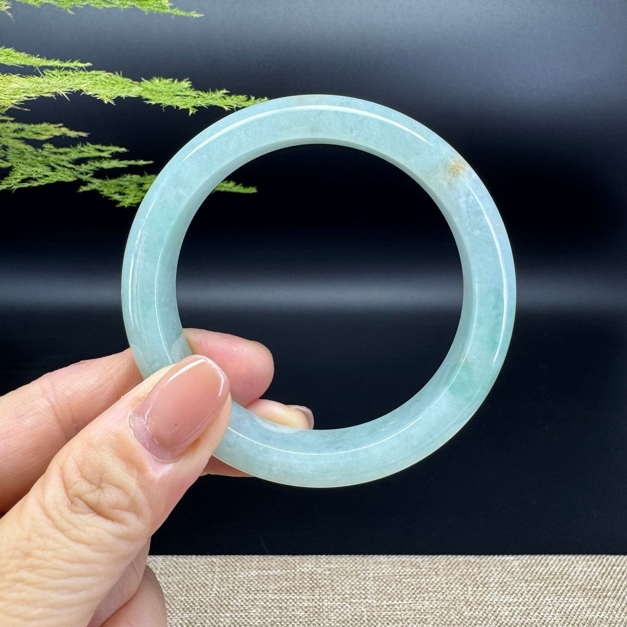 Genuine Burmese Green Jade Jadeite Bangle Bracelet ( 54.8mm )
