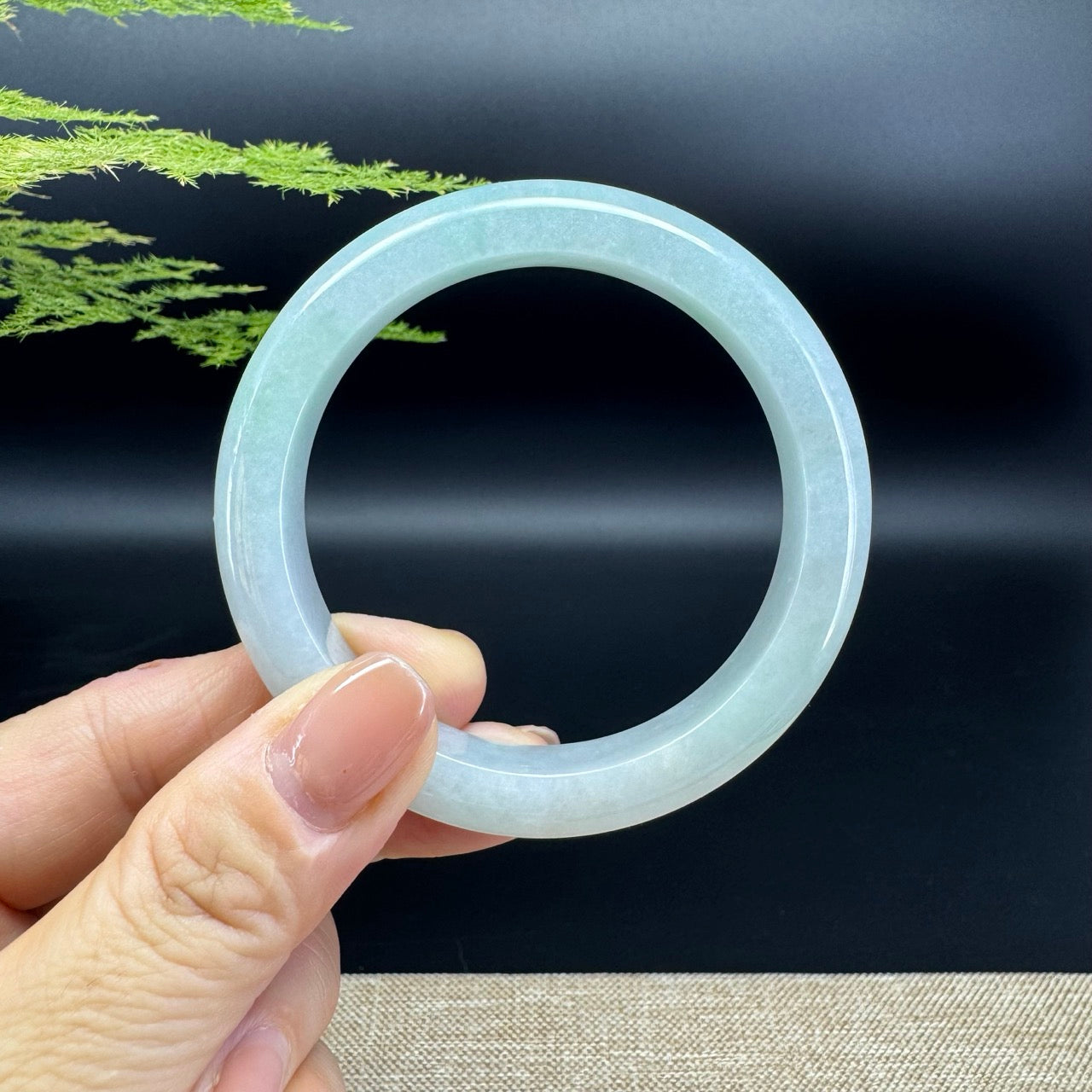 Genuine Burmese Green Jade Jadeite Bangle Bracelet ( 54.7mm )