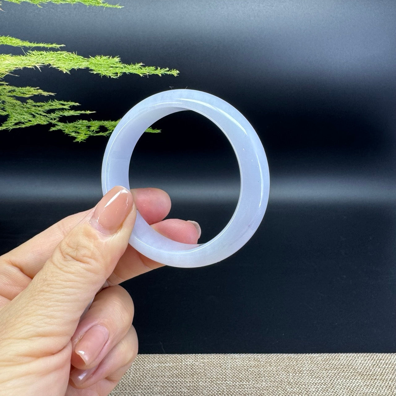 Genuine Burmese Lavender Jade Jadeite Bangle Bracelet ( 54.1mm*47.4 )