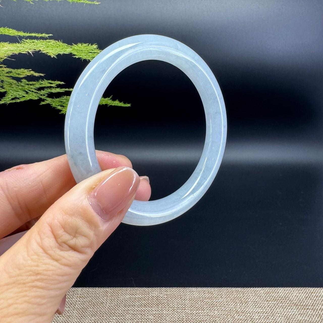 Genuine Burmese Icy Green Jade Jadeite Bangle Bracelet ( 54.9mm )