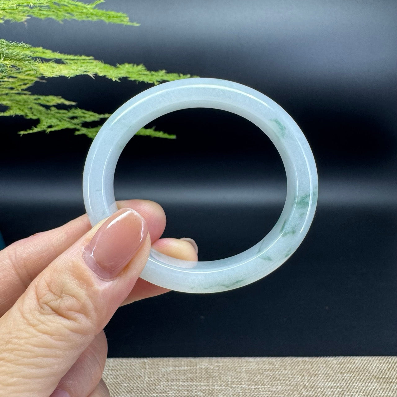 Genuine Burmese Green Jade Jadeite Bangle Bracelet ( 51.2*45.3mm )