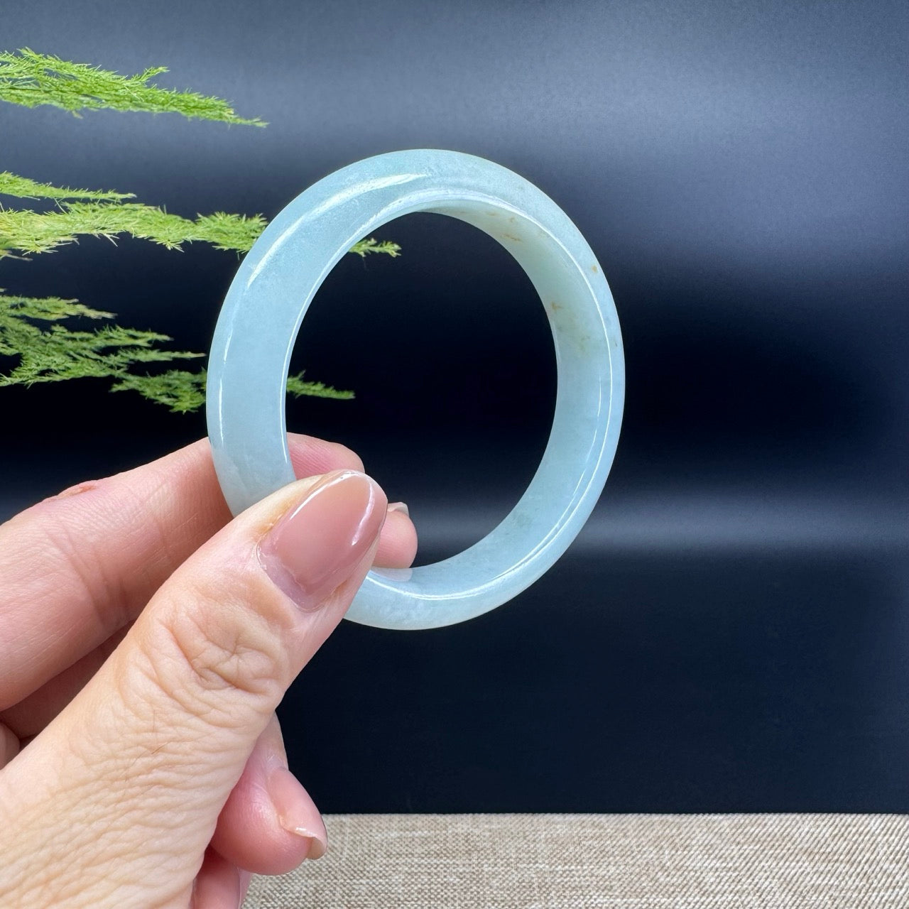 Genuine Burmese Apple Green Jade Jadeite Bangle Bracelet ( 53mm )