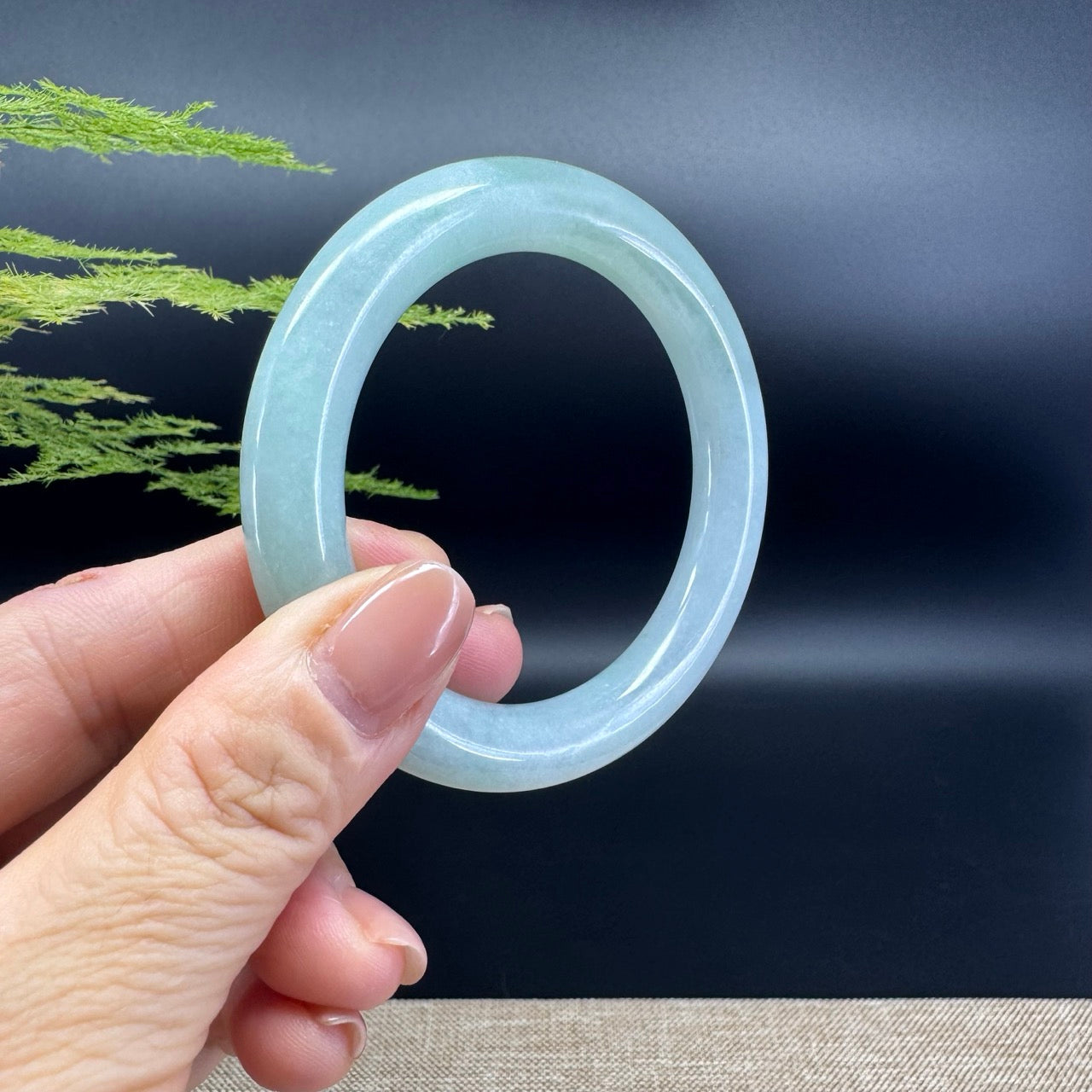 Genuine Burmese Green Jade Jadeite Bangle Bracelet ( 53.6mm )