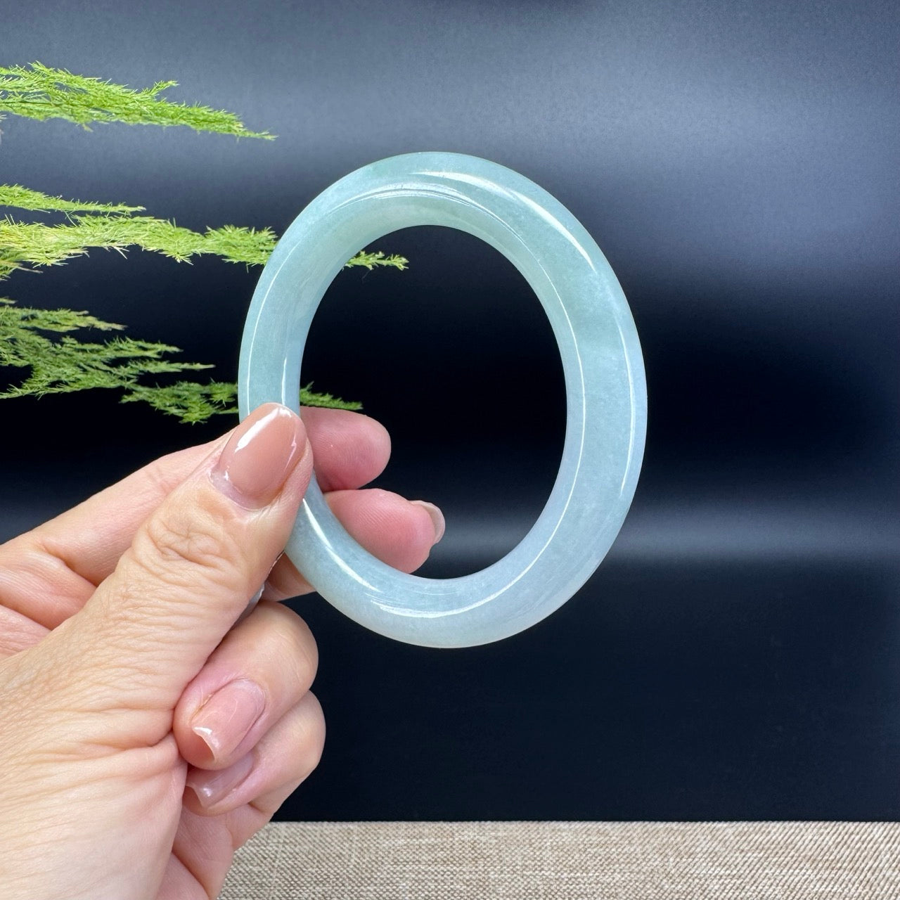 Genuine Burmese Green Jade Jadeite Bangle Bracelet ( 53.6mm )