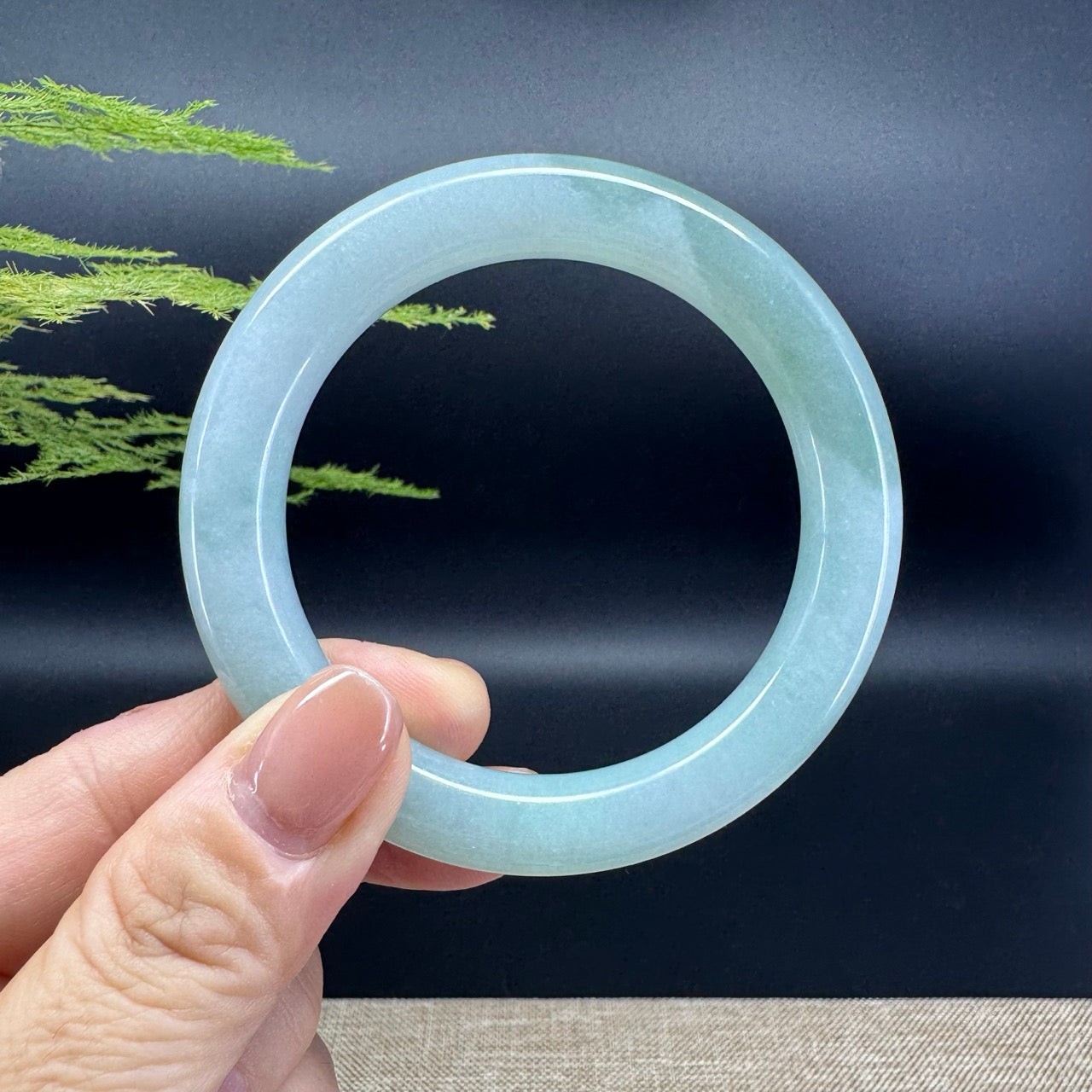 Genuine Burmese Green Jade Jadeite Bangle Bracelet ( 53.6mm )