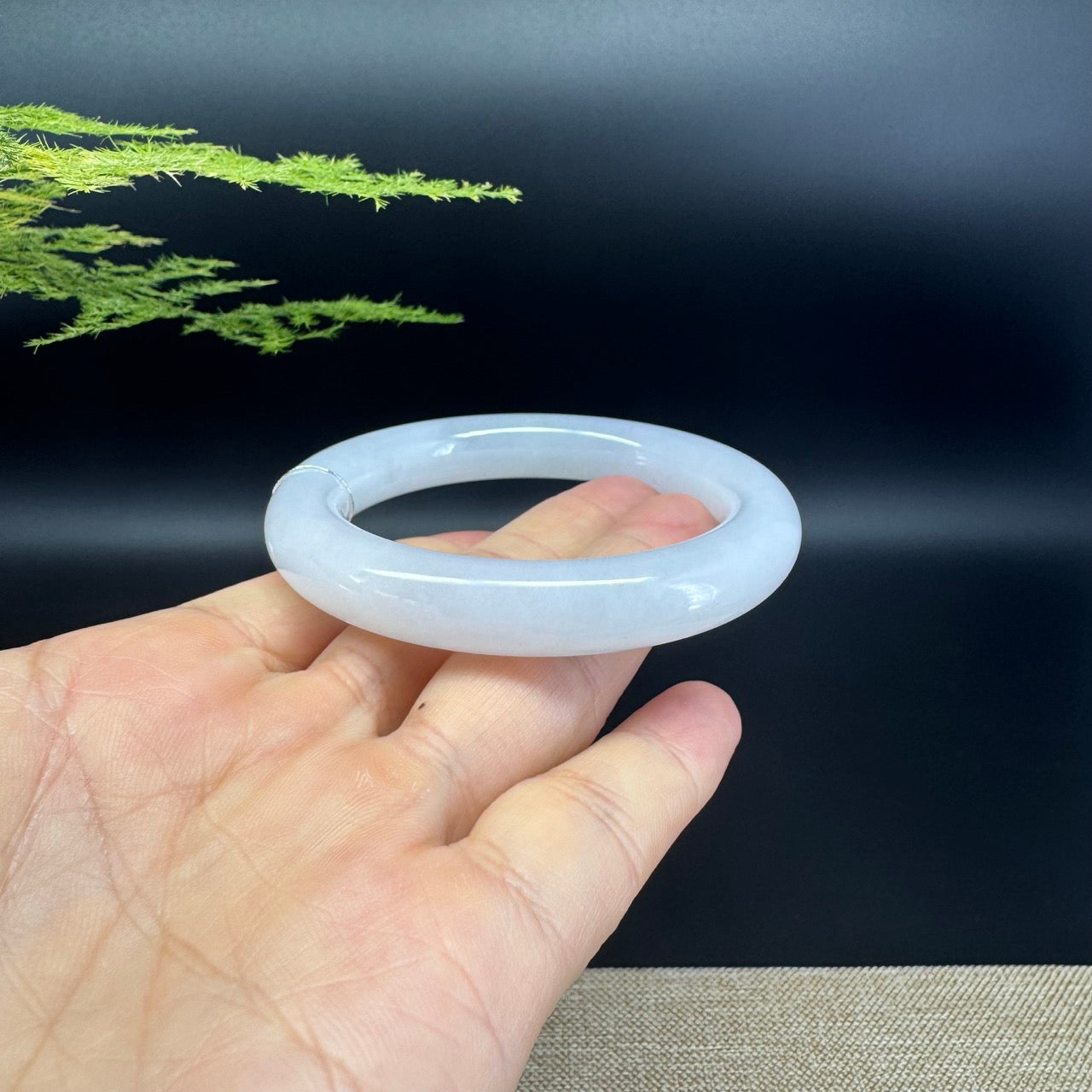 Genuine Burmese Icy Lavender Jade Jadeite Bangle Bracelet (53.3mm)