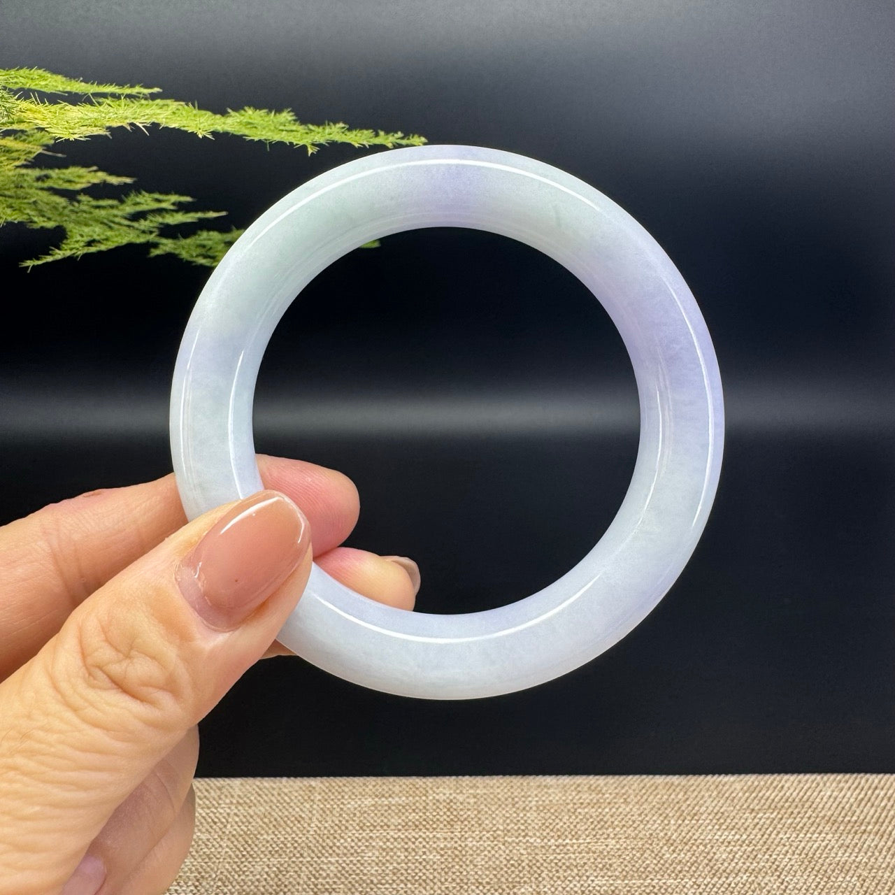 Genuine Burmese Lavender Jade Jadeite Bangle Bracelet ( 53.9mm )