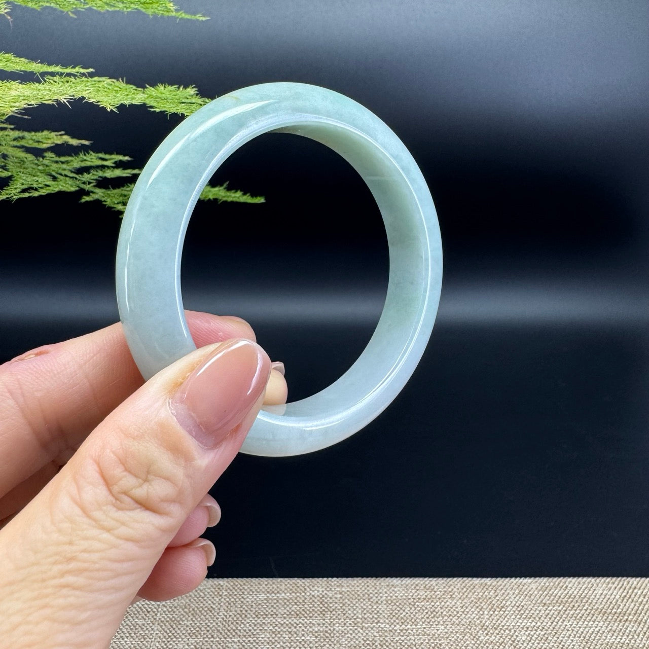 Genuine Burmese Yellow Green Jade Jadeite Bangle Bracelet (55.3mm)