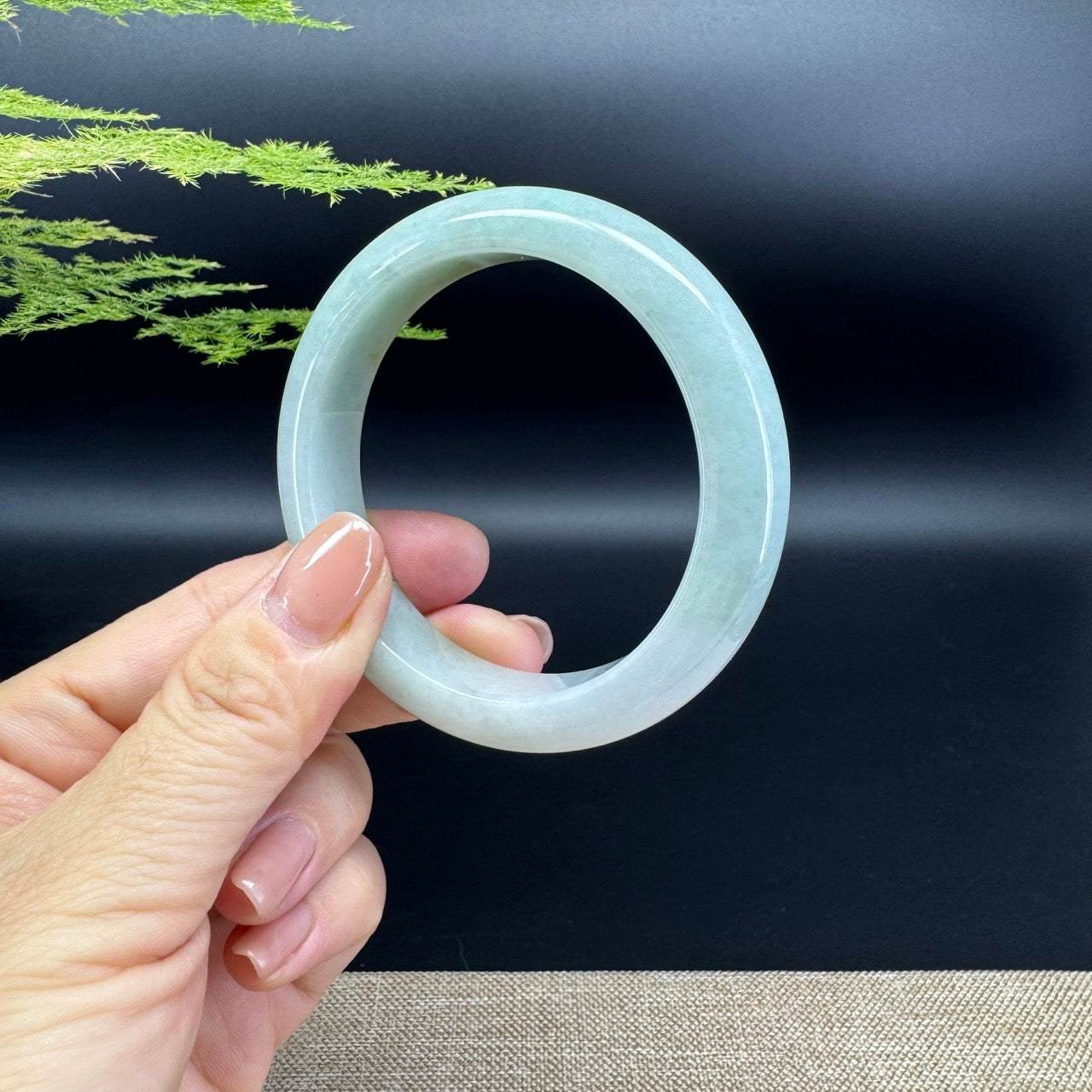 Genuine Burmese Yellow Green Jade Jadeite Bangle Bracelet (55.3mm)