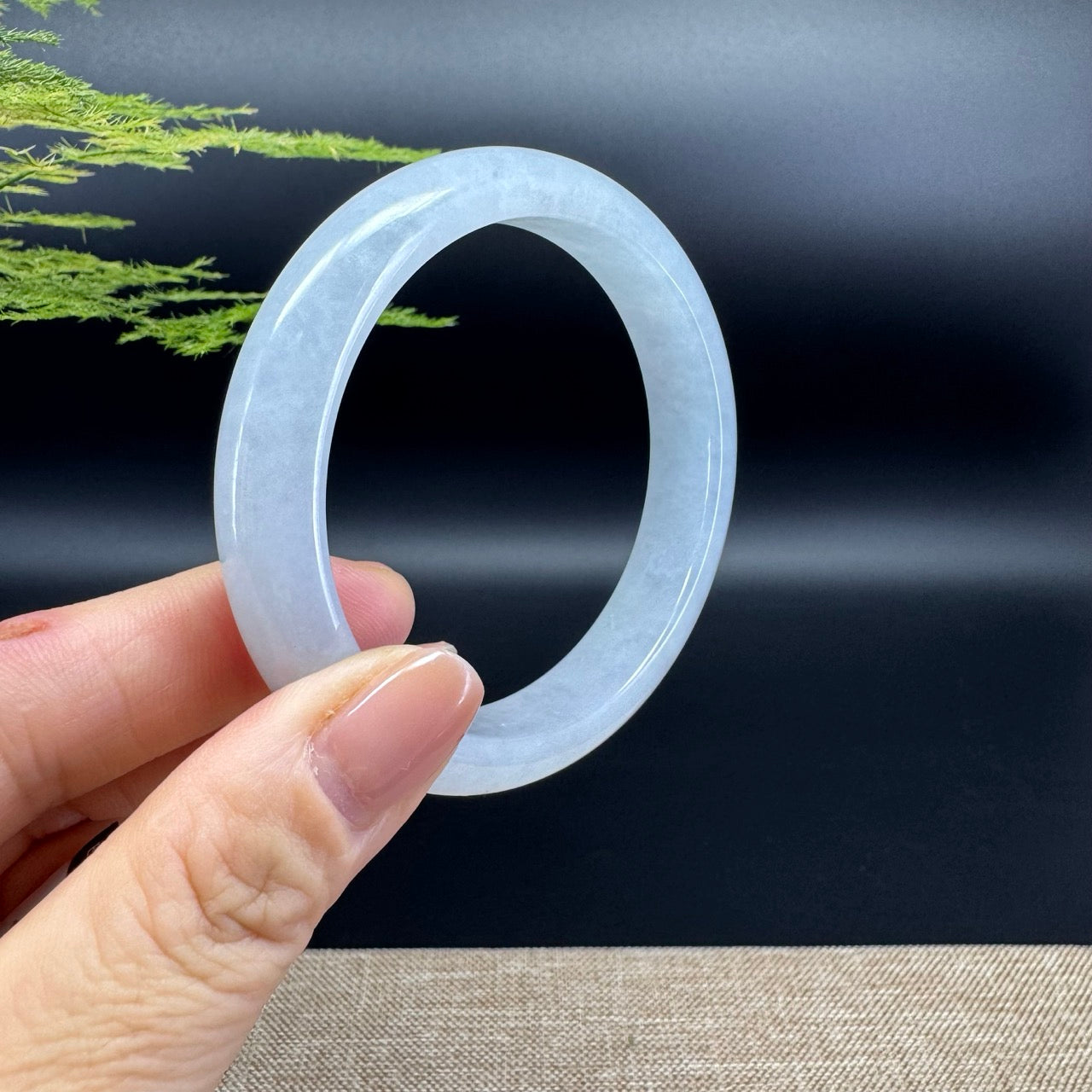 Genuine Burmese Icy  Jade Jadeite Bangle Bracelet (57.5mm)