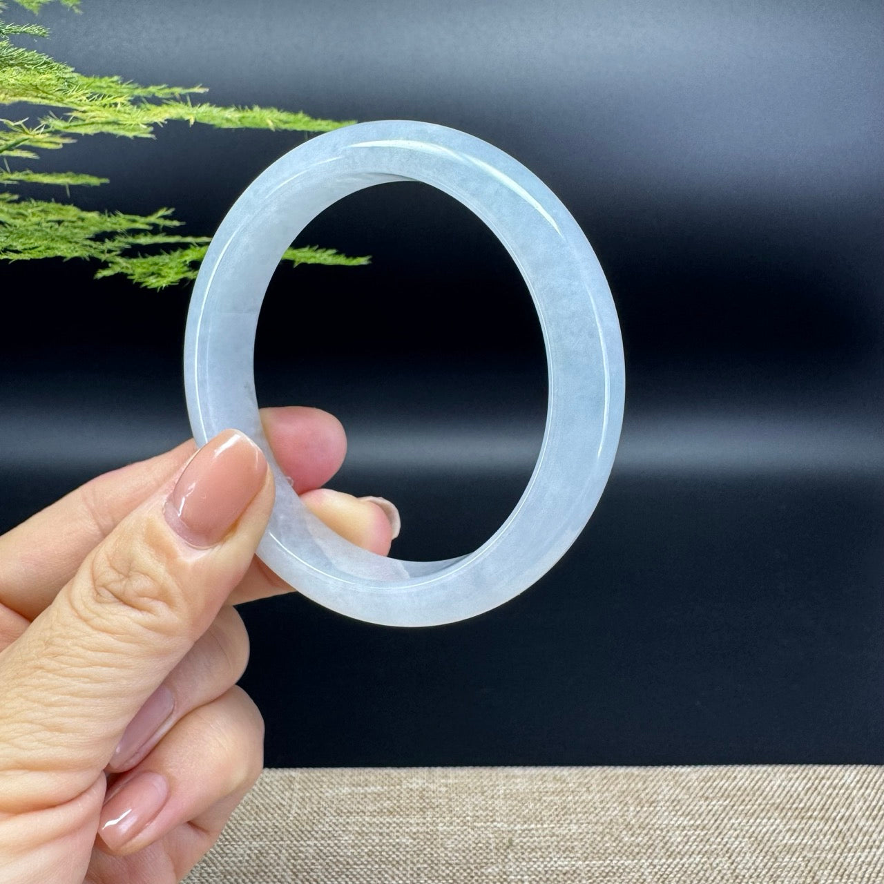 Genuine Burmese Icy  Jade Jadeite Bangle Bracelet (57.5mm)