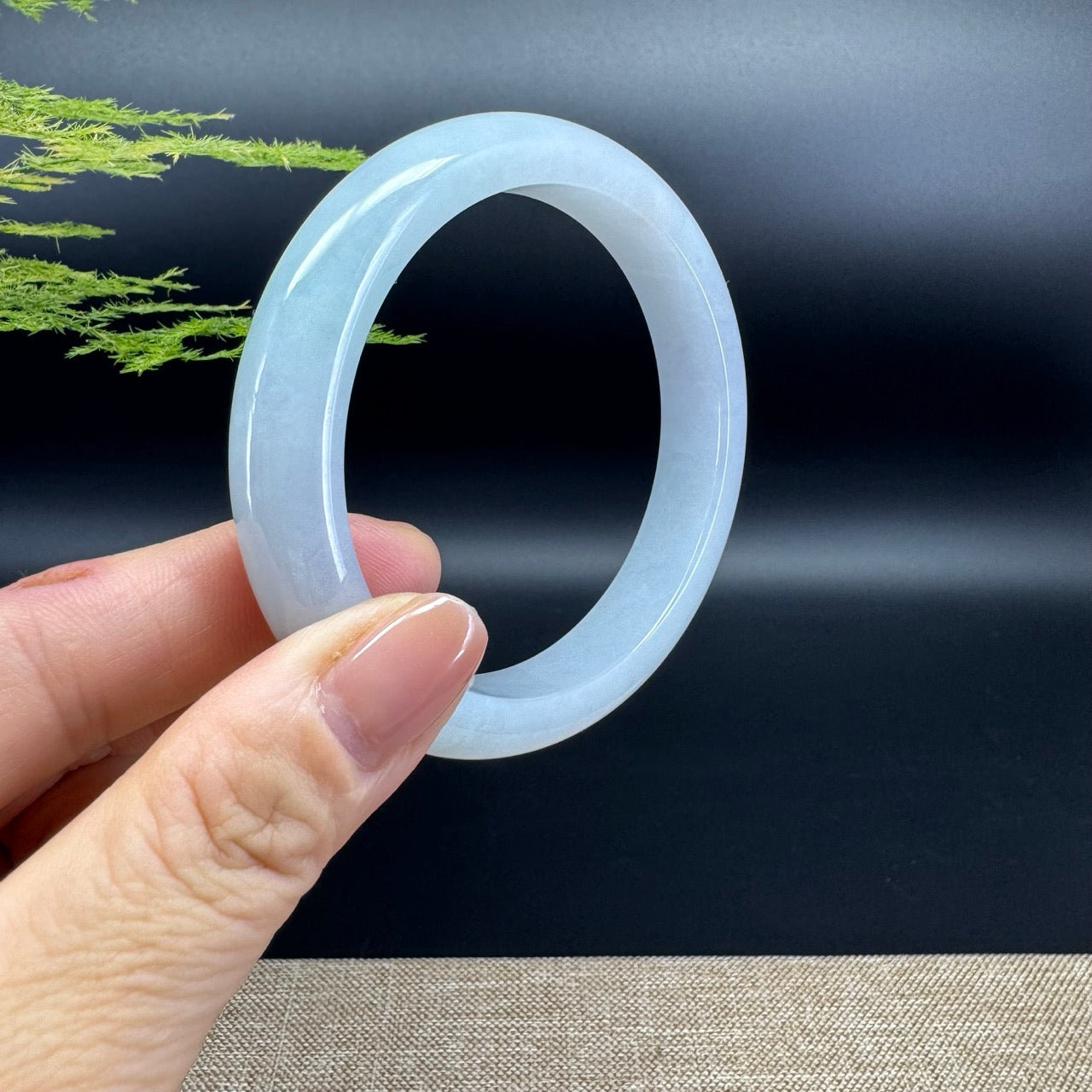 Genuine Burmese Green Jadeite Jade Bangle Bracelet (58.8mm)