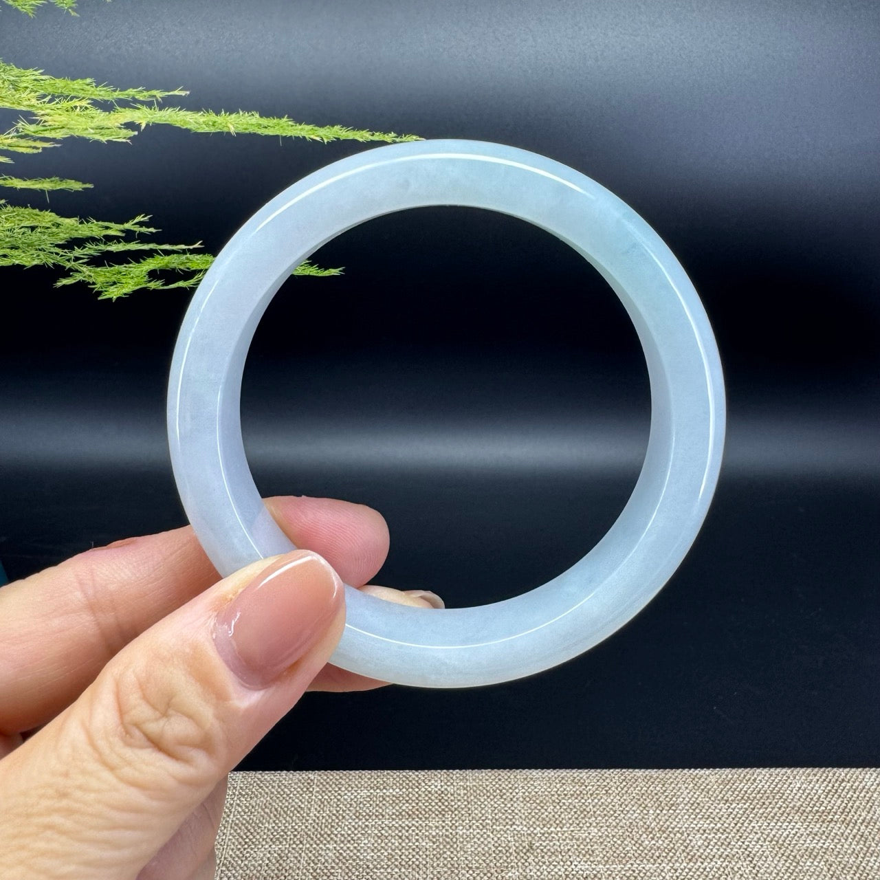 Genuine Burmese Green Jadeite Jade Bangle Bracelet (58.8mm)
