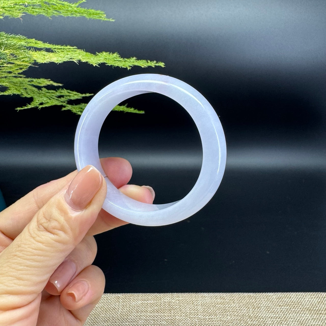 Genuine Burmese Lavender Jade Jadeite Bangle Bracelet ( 51.7*45.4mm )