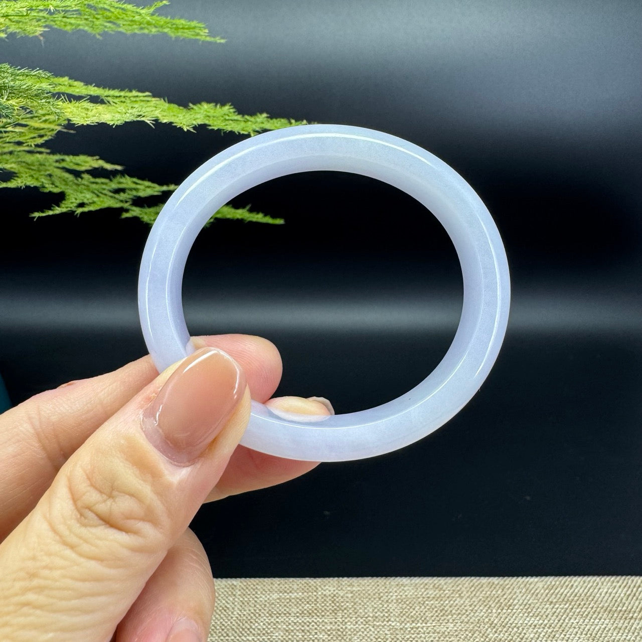 Genuine Burmese Lavender Jade Jadeite Bangle Bracelet ( 51.7*45.4mm )