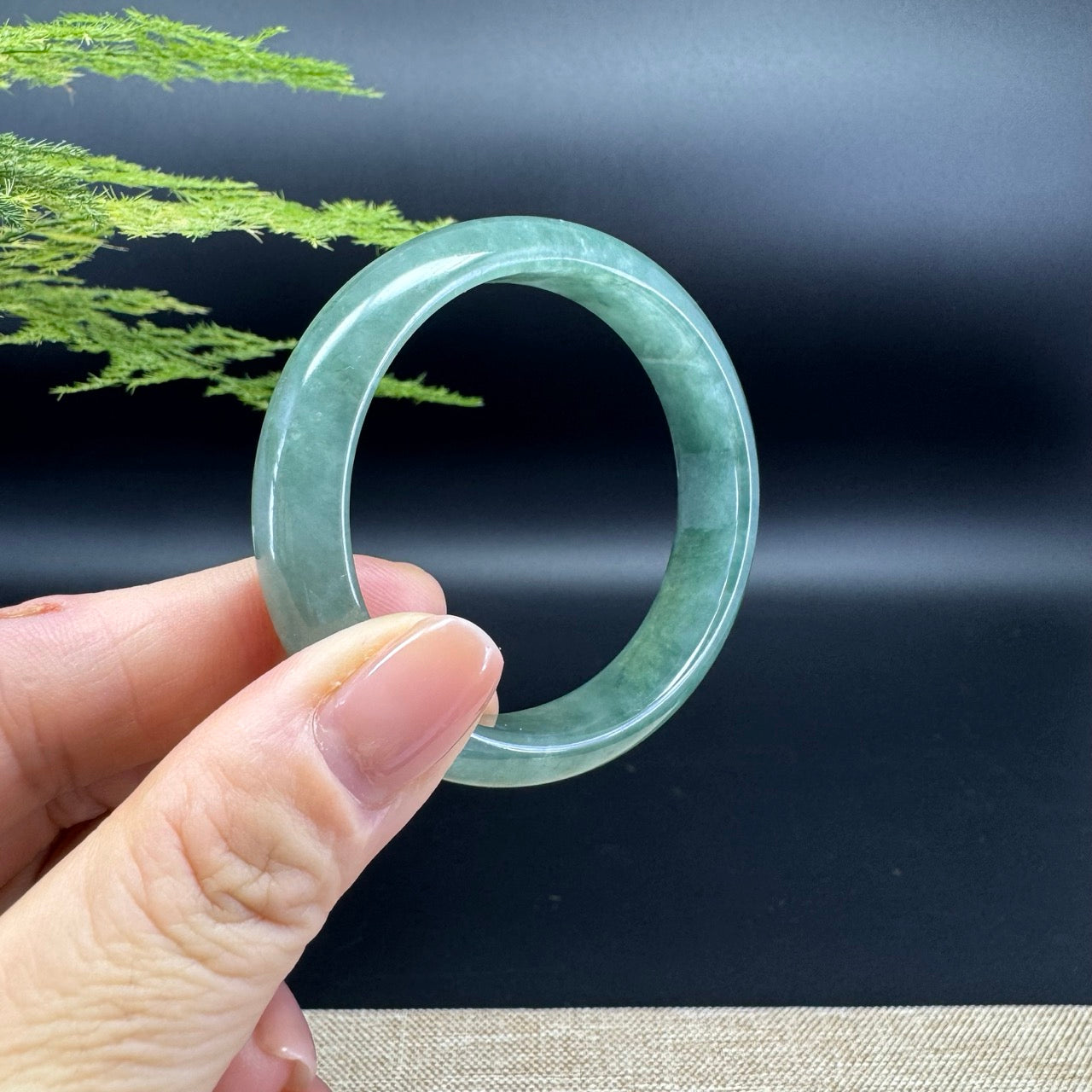 Genuine Burmese Green Jade Jadeite Bangle Bracelet ( 52.1*48.5mm )