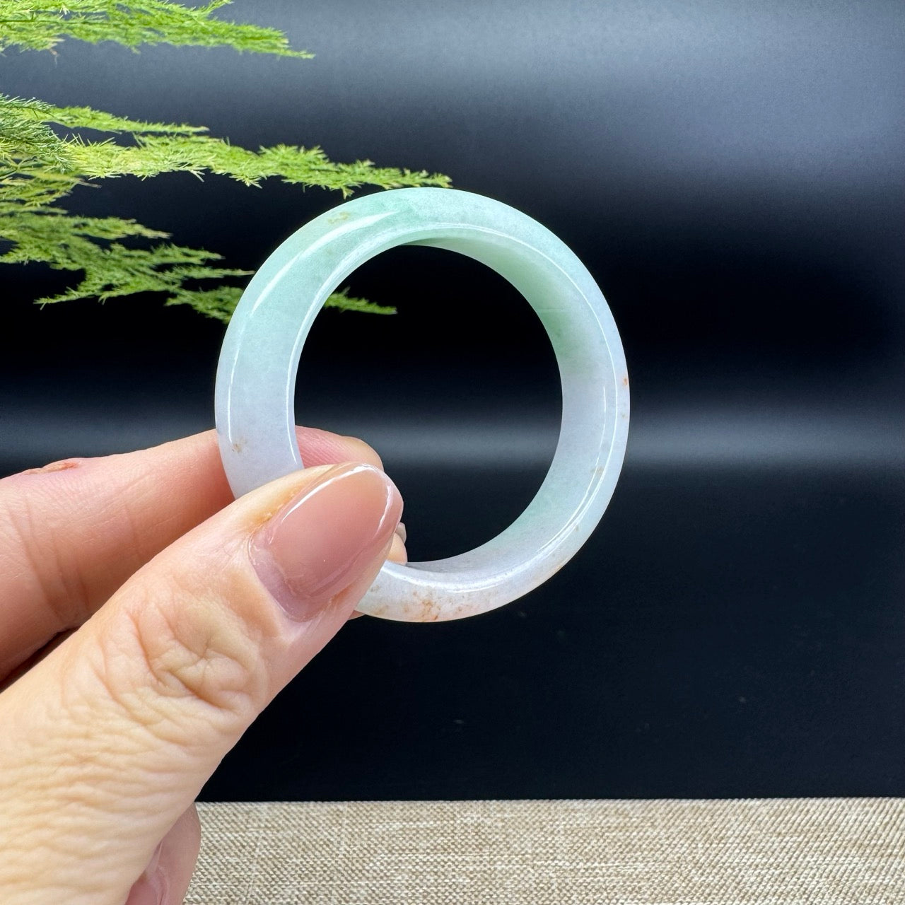 Genuine Burmese Ice Green Jade Jadeite Bangle Bracelet ( 50.4*43.3mm )