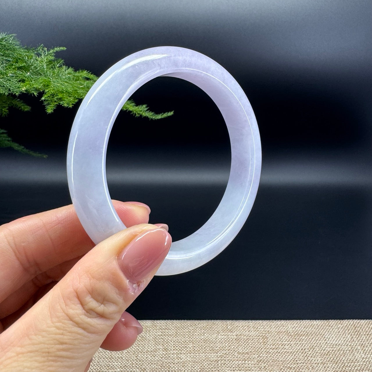 Genuine Burmese Lavender Jade Jadeite Bangle Bracelet (60.7mm)