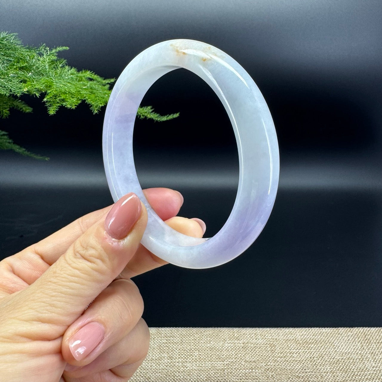 Genuine Burmese Lavender Jade Jadeite Bangle Bracelet (61mm)