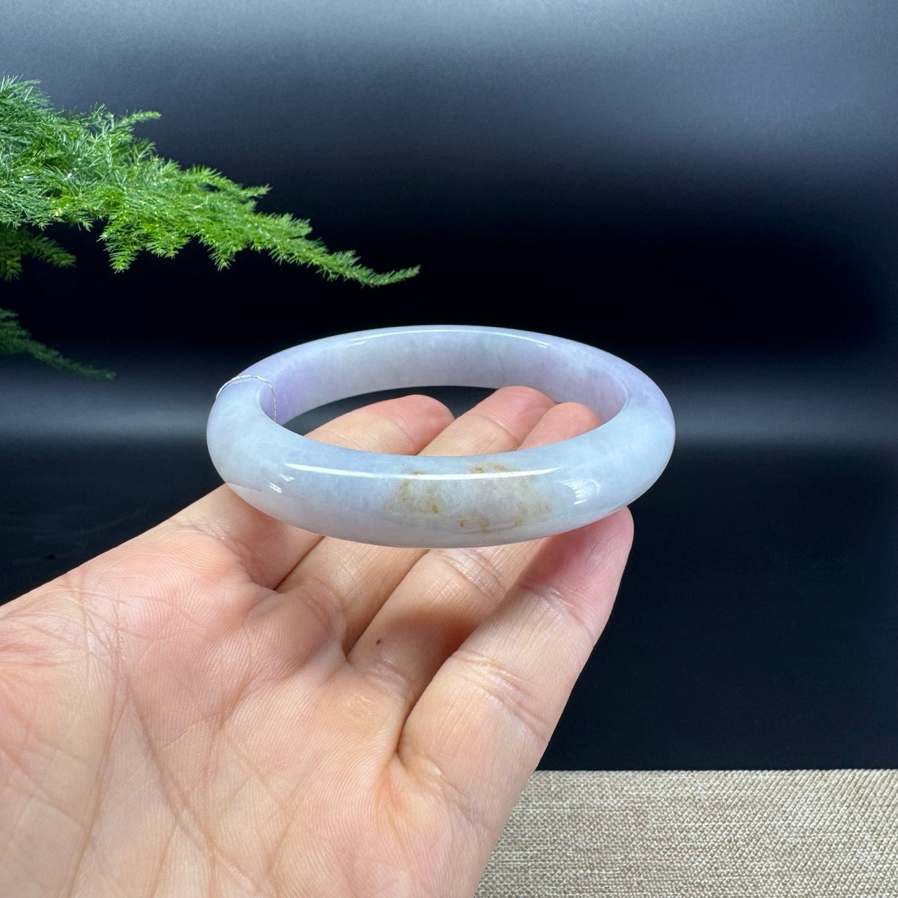 Genuine Burmese Lavender Jade Jadeite Bangle Bracelet (61mm)