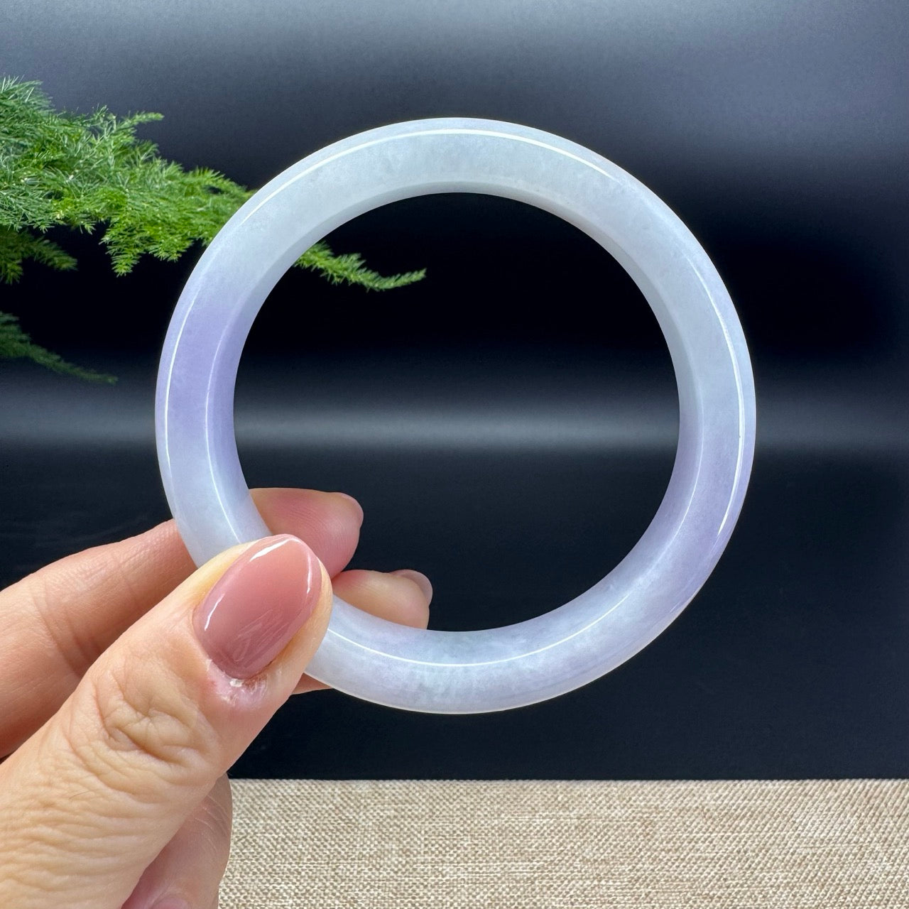 Genuine Burmese Lavender Jade Jadeite Bangle Bracelet (61mm)