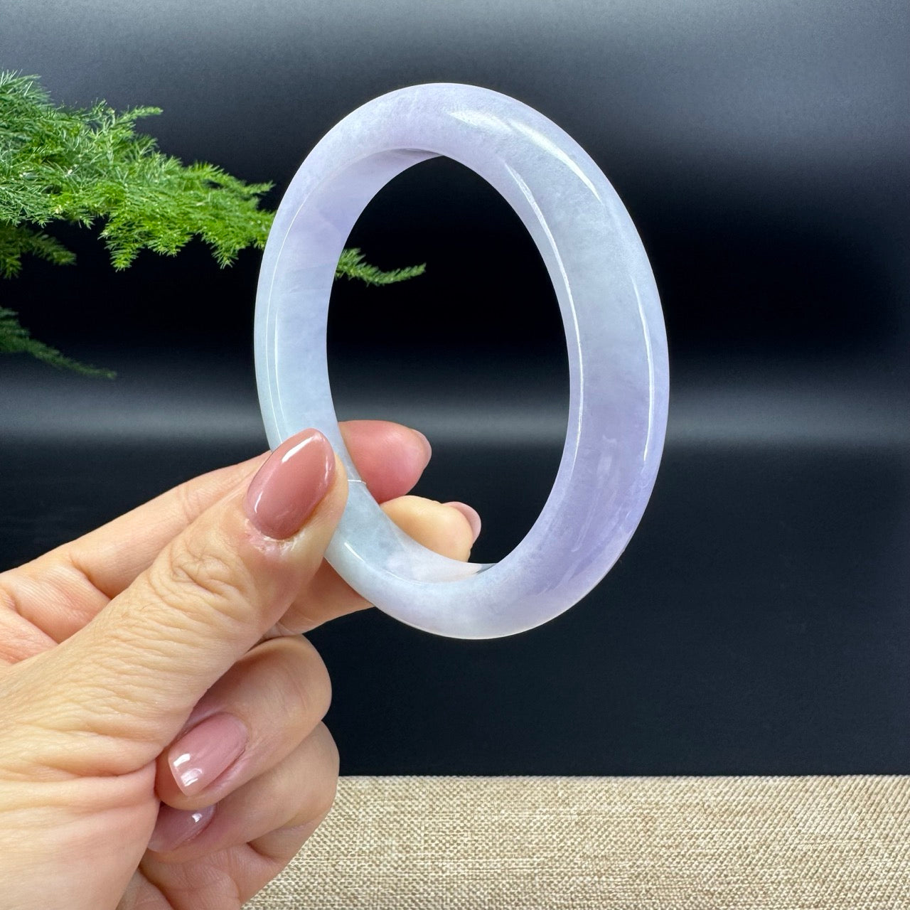 Genuine Burmese Lavender Jade Jadeite Bangle Bracelet (60.2mm)